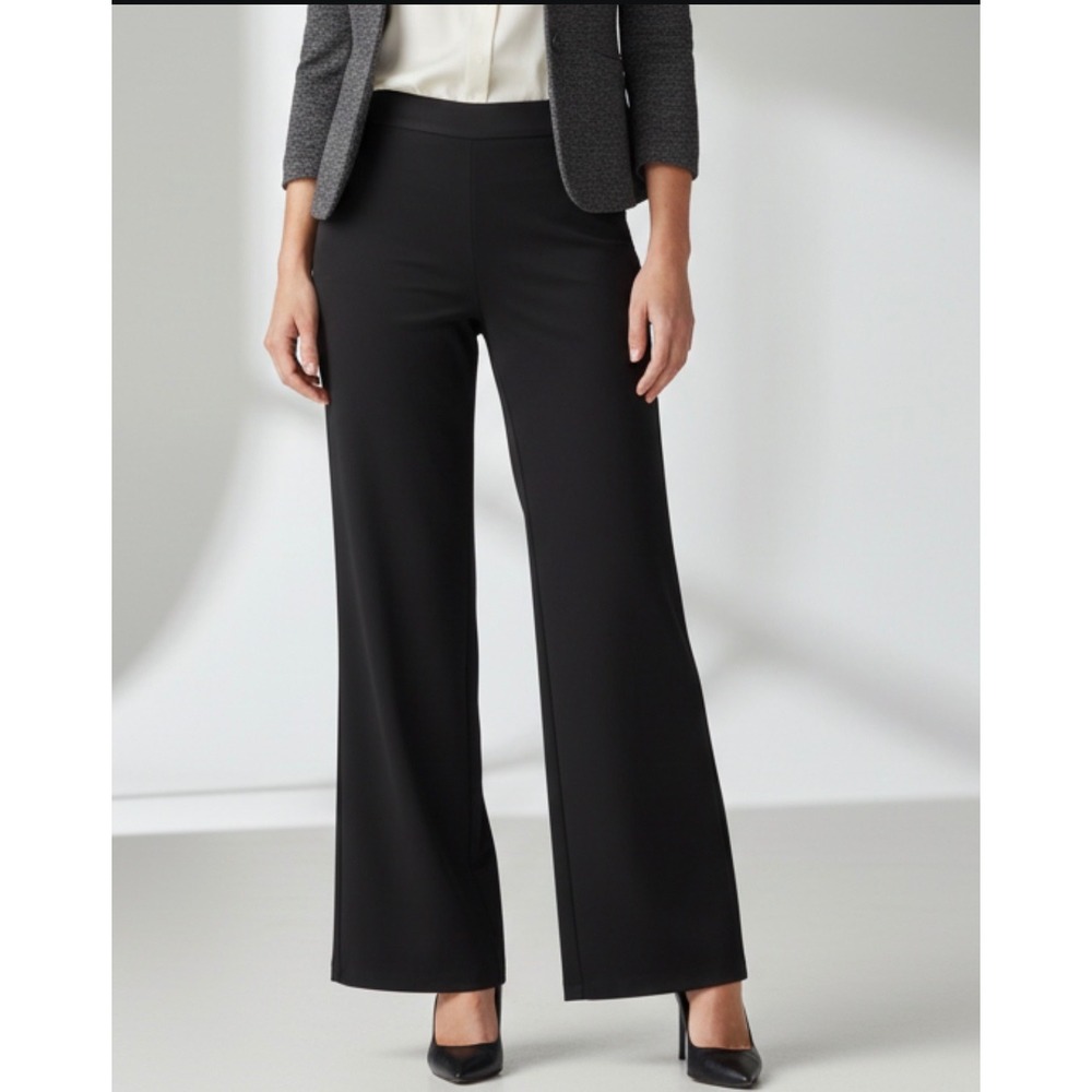 CAARA Wide Leg Trousers Women XL Black Excellent‎ Side Zip High Rise Pants